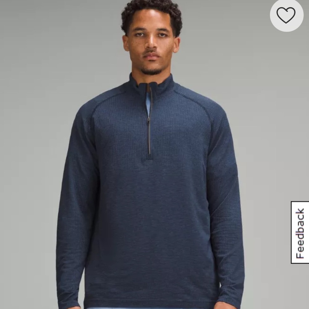 Lululemon Men‎ Blue Metal Vent Tech Half-Zip Sweater M Athleisure Activewear